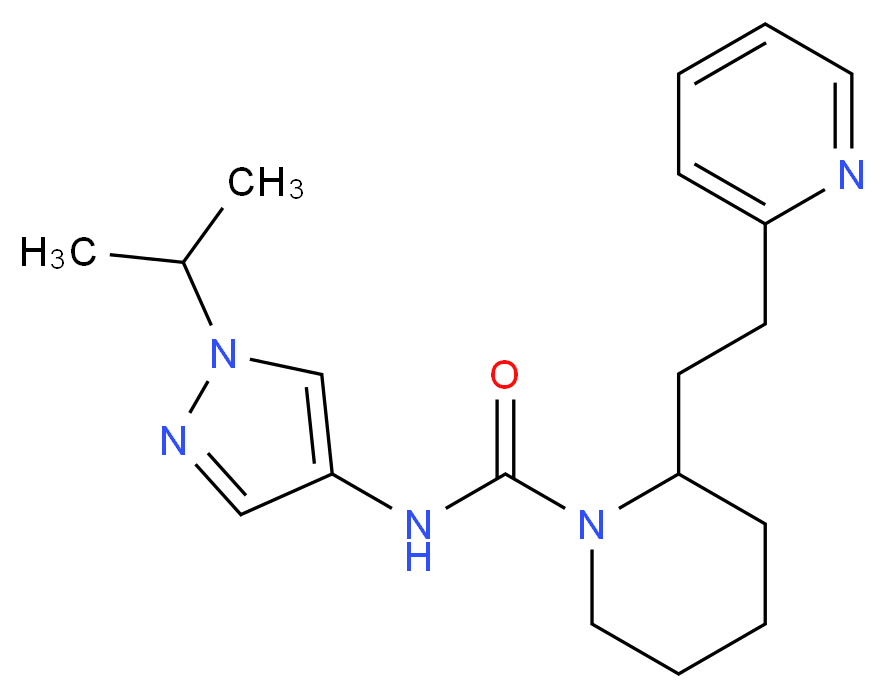 N-(1-isopropyl-1H-pyrazol-4-yl)-2-(2-pyridin-2-ylethyl)piperidine-1-carboxamide_Molecular_structure_CAS_)