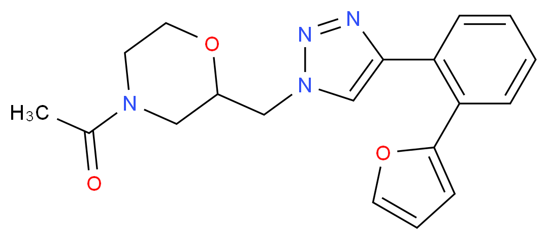 4-acetyl-2-({4-[2-(2-furyl)phenyl]-1H-1,2,3-triazol-1-yl}methyl)morpholine_Molecular_structure_CAS_)