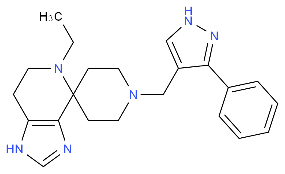 5-ethyl-1'-[(3-phenyl-1H-pyrazol-4-yl)methyl]-1,5,6,7-tetrahydrospiro[imidazo[4,5-c]pyridine-4,4'-piperidine]_Molecular_structure_CAS_)
