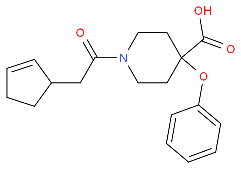 1-(cyclopent-2-en-1-ylacetyl)-4-phenoxypiperidine-4-carboxylic acid_Molecular_structure_CAS_)