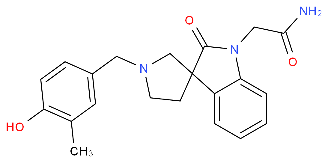 2-[1'-(4-hydroxy-3-methylbenzyl)-2-oxospiro[indole-3,3'-pyrrolidin]-1(2H)-yl]acetamide_Molecular_structure_CAS_)
