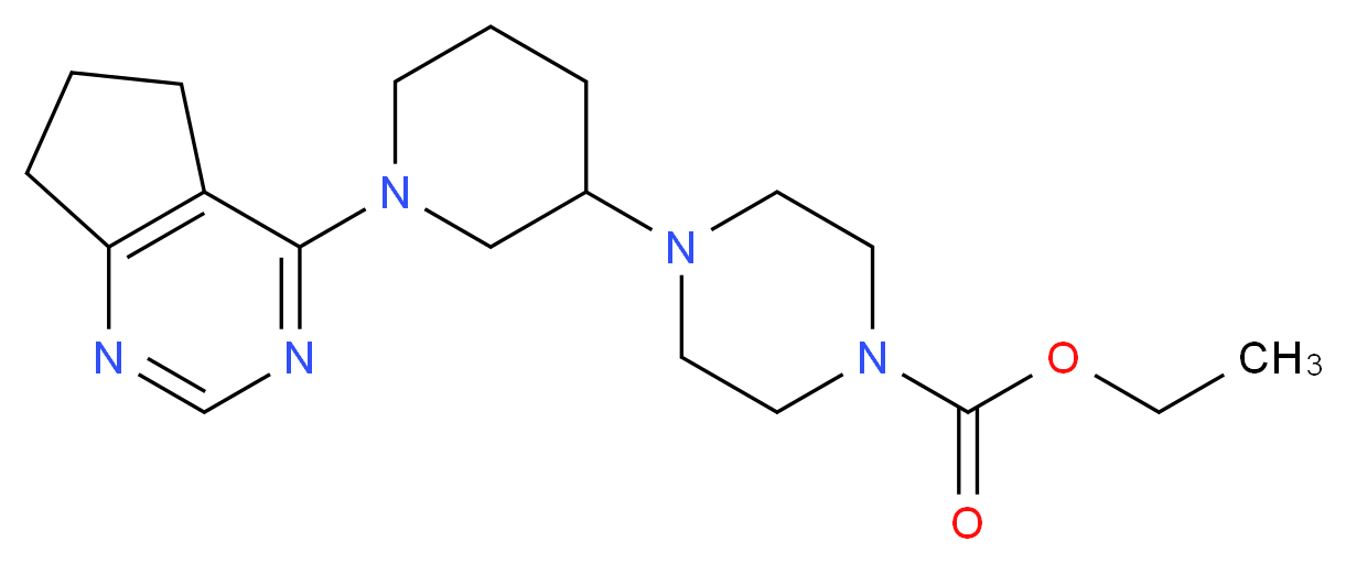 ethyl 4-[1-(6,7-dihydro-5H-cyclopenta[d]pyrimidin-4-yl)-3-piperidinyl]-1-piperazinecarboxylate_Molecular_structure_CAS_)