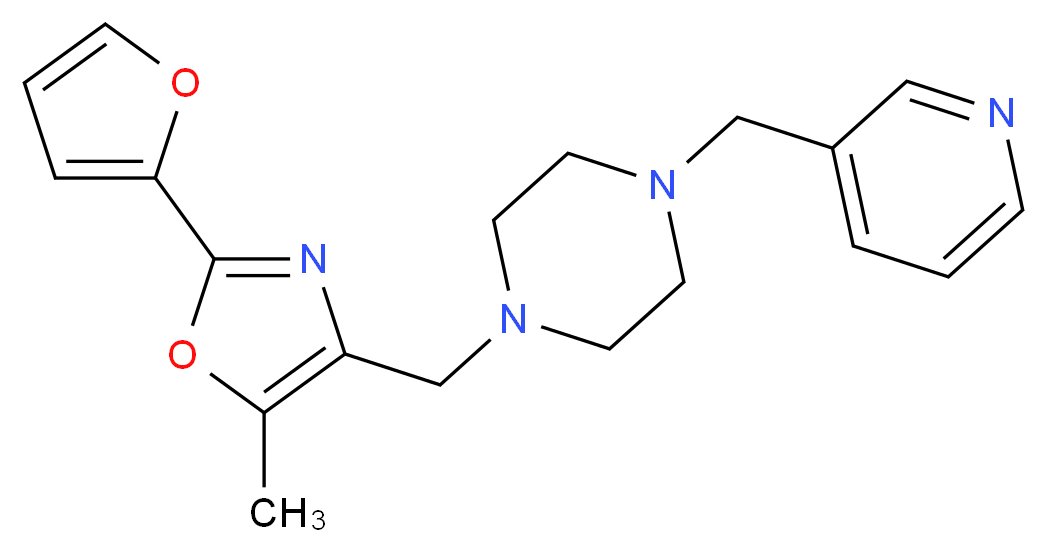 1-{[2-(2-furyl)-5-methyl-1,3-oxazol-4-yl]methyl}-4-(3-pyridinylmethyl)piperazine_Molecular_structure_CAS_)