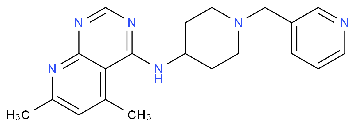 5,7-dimethyl-N-[1-(pyridin-3-ylmethyl)piperidin-4-yl]pyrido[2,3-d]pyrimidin-4-amine_Molecular_structure_CAS_)
