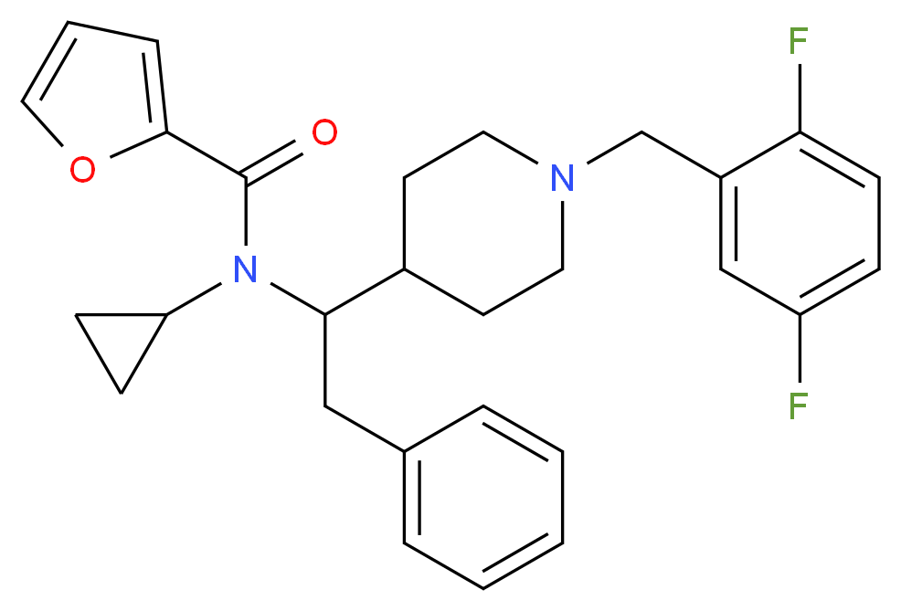 N-cyclopropyl-N-{1-[1-(2,5-difluorobenzyl)-4-piperidinyl]-2-phenylethyl}-2-furamide_Molecular_structure_CAS_)