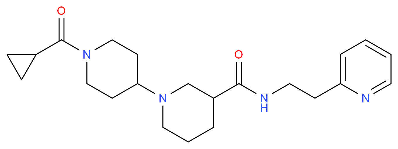 1'-(cyclopropylcarbonyl)-N-(2-pyridin-2-ylethyl)-1,4'-bipiperidine-3-carboxamide_Molecular_structure_CAS_)