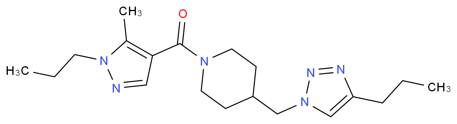 1-[(5-methyl-1-propyl-1H-pyrazol-4-yl)carbonyl]-4-[(4-propyl-1H-1,2,3-triazol-1-yl)methyl]piperidine_Molecular_structure_CAS_)