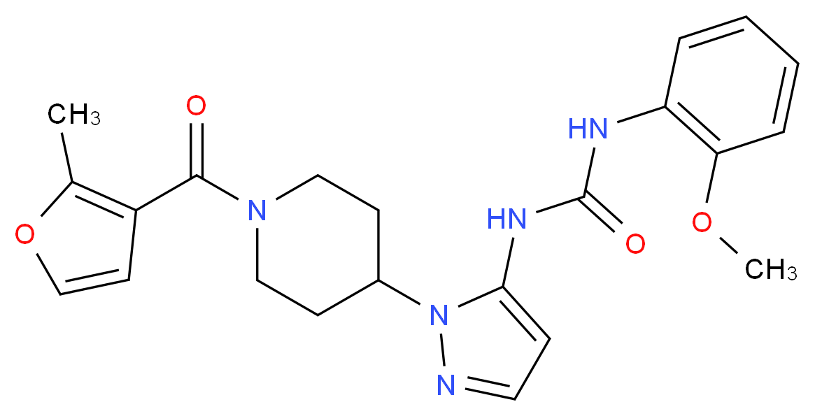 N-(2-methoxyphenyl)-N'-{1-[1-(2-methyl-3-furoyl)-4-piperidinyl]-1H-pyrazol-5-yl}urea_Molecular_structure_CAS_)