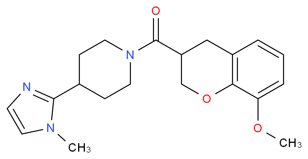 1-[(8-methoxy-3,4-dihydro-2H-chromen-3-yl)carbonyl]-4-(1-methyl-1H-imidazol-2-yl)piperidine_Molecular_structure_CAS_)