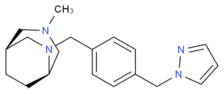 (1S*,5R*)-3-methyl-6-[4-(1H-pyrazol-1-ylmethyl)benzyl]-3,6-diazabicyclo[3.2.2]nonane_Molecular_structure_CAS_)