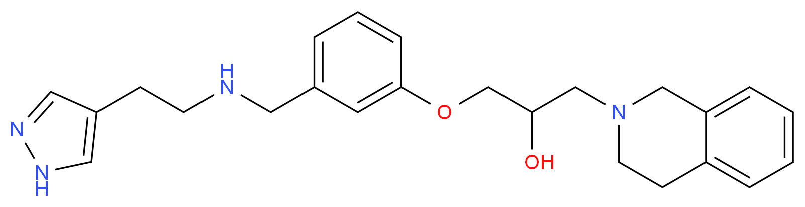 1-(3,4-dihydro-2(1H)-isoquinolinyl)-3-[3-({[2-(1H-pyrazol-4-yl)ethyl]amino}methyl)phenoxy]-2-propanol_Molecular_structure_CAS_)