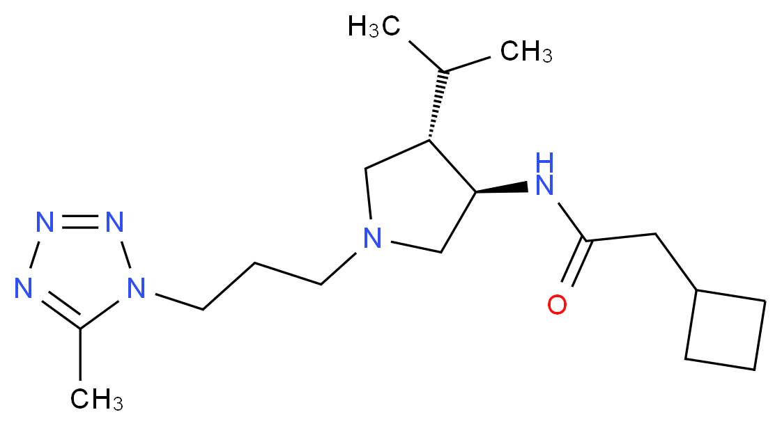 2-cyclobutyl-N-{(3R*,4S*)-4-isopropyl-1-[3-(5-methyl-1H-tetrazol-1-yl)propyl]-3-pyrrolidinyl}acetamide_Molecular_structure_CAS_)