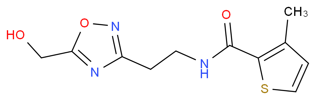 N-{2-[5-(hydroxymethyl)-1,2,4-oxadiazol-3-yl]ethyl}-3-methylthiophene-2-carboxamide_Molecular_structure_CAS_)