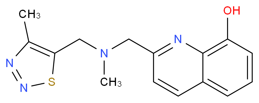 2-({methyl[(4-methyl-1,2,3-thiadiazol-5-yl)methyl]amino}methyl)quinolin-8-ol_Molecular_structure_CAS_)