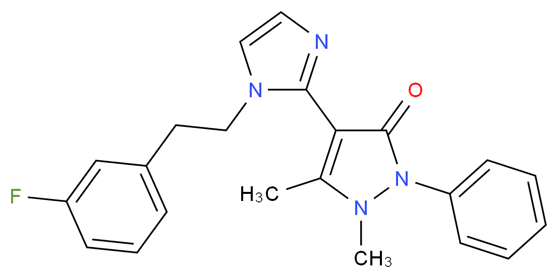 4-{1-[2-(3-fluorophenyl)ethyl]-1H-imidazol-2-yl}-1,5-dimethyl-2-phenyl-1,2-dihydro-3H-pyrazol-3-one_Molecular_structure_CAS_)