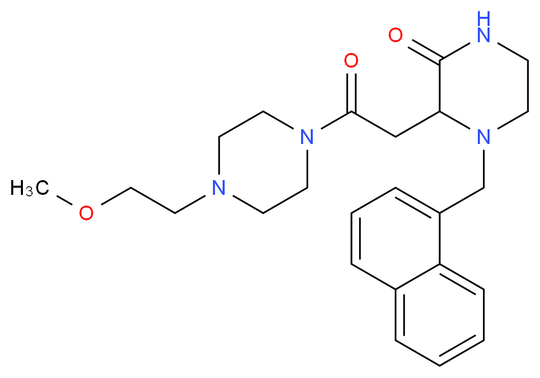 3-{2-[4-(2-methoxyethyl)-1-piperazinyl]-2-oxoethyl}-4-(1-naphthylmethyl)-2-piperazinone_Molecular_structure_CAS_)