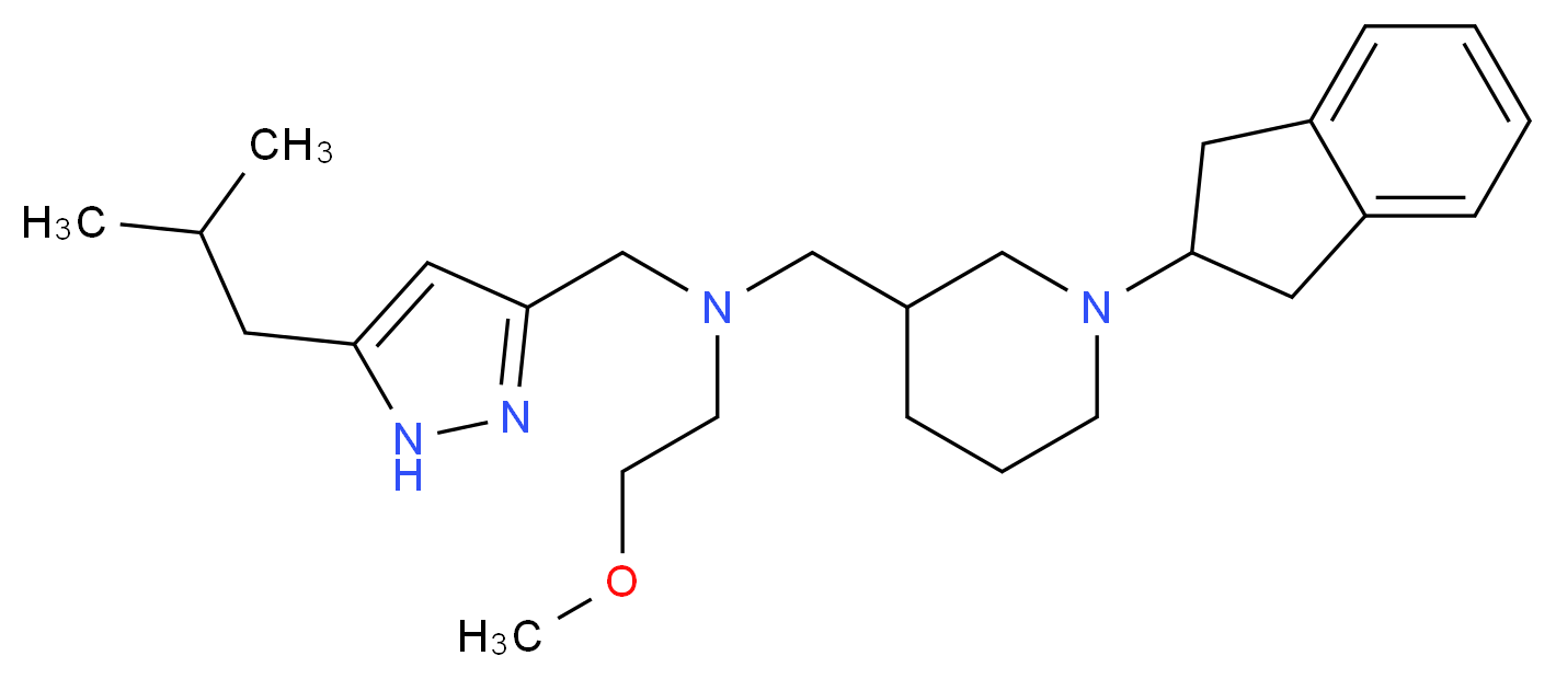 N-{[1-(2,3-dihydro-1H-inden-2-yl)-3-piperidinyl]methyl}-N-[(5-isobutyl-1H-pyrazol-3-yl)methyl]-2-methoxyethanamine_Molecular_structure_CAS_)