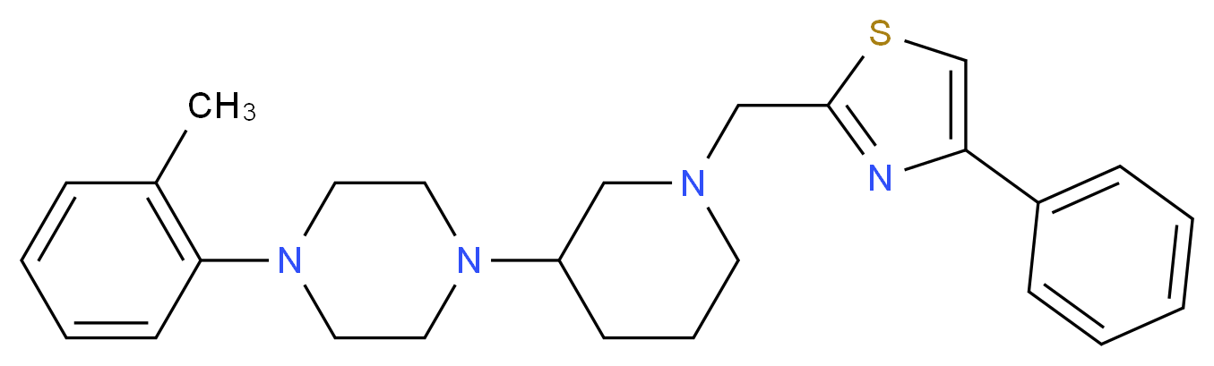 1-(2-methylphenyl)-4-{1-[(4-phenyl-1,3-thiazol-2-yl)methyl]-3-piperidinyl}piperazine_Molecular_structure_CAS_)