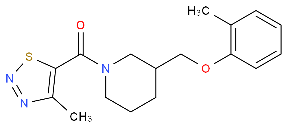 3-[(2-methylphenoxy)methyl]-1-[(4-methyl-1,2,3-thiadiazol-5-yl)carbonyl]piperidine_Molecular_structure_CAS_)
