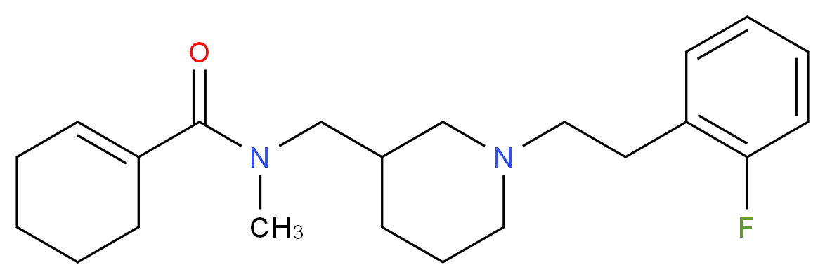 N-({1-[2-(2-fluorophenyl)ethyl]-3-piperidinyl}methyl)-N-methyl-1-cyclohexene-1-carboxamide_Molecular_structure_CAS_)