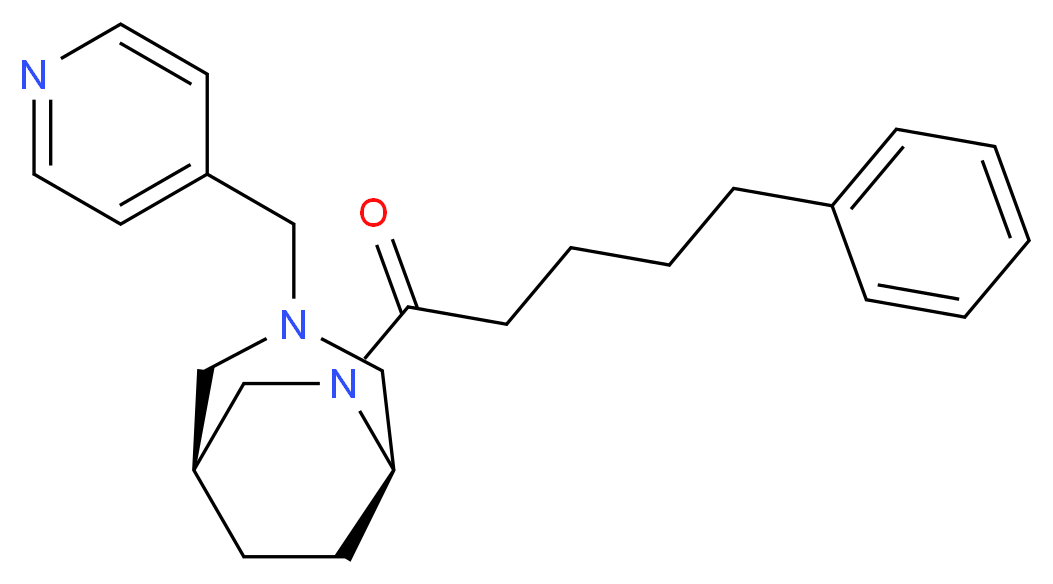 (1S*,5R*)-6-(5-phenylpentanoyl)-3-(4-pyridinylmethyl)-3,6-diazabicyclo[3.2.2]nonane_Molecular_structure_CAS_)