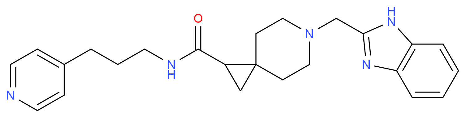 6-(1H-benzimidazol-2-ylmethyl)-N-[3-(4-pyridinyl)propyl]-6-azaspiro[2.5]octane-1-carboxamide_Molecular_structure_CAS_)