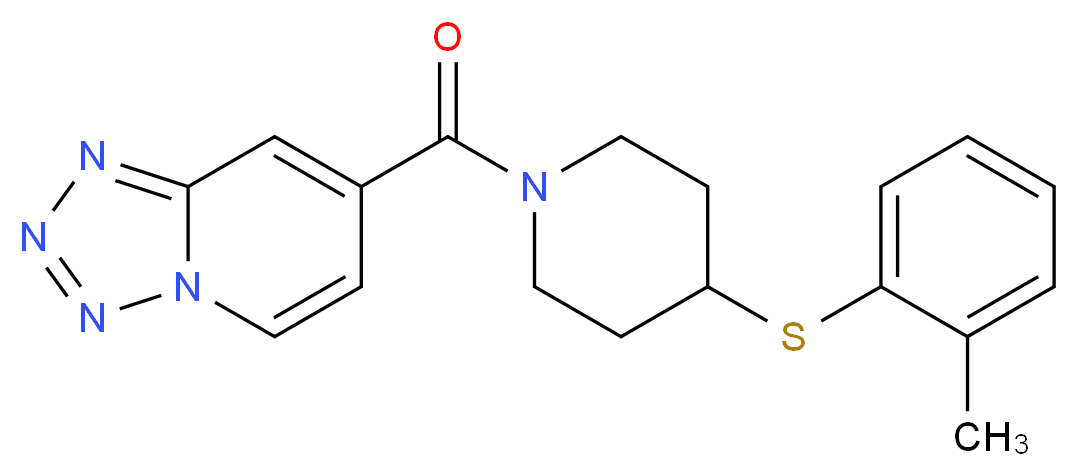 7-({4-[(2-methylphenyl)thio]-1-piperidinyl}carbonyl)tetrazolo[1,5-a]pyridine_Molecular_structure_CAS_)