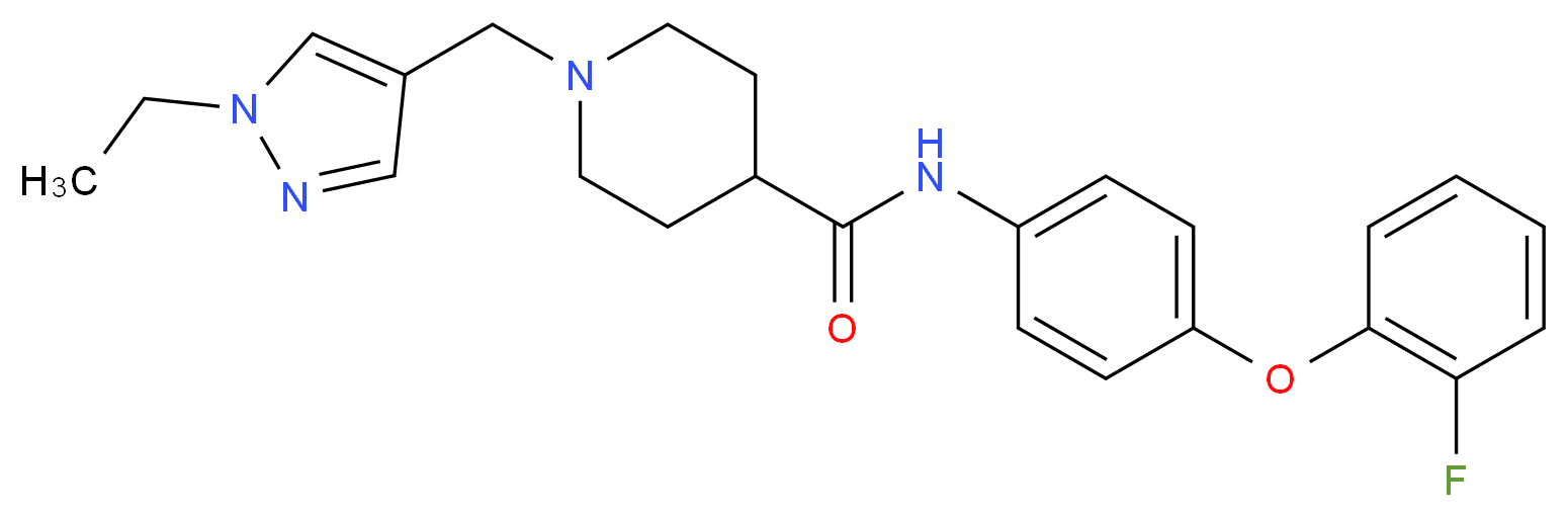 1-[(1-ethyl-1H-pyrazol-4-yl)methyl]-N-[4-(2-fluorophenoxy)phenyl]-4-piperidinecarboxamide_Molecular_structure_CAS_)