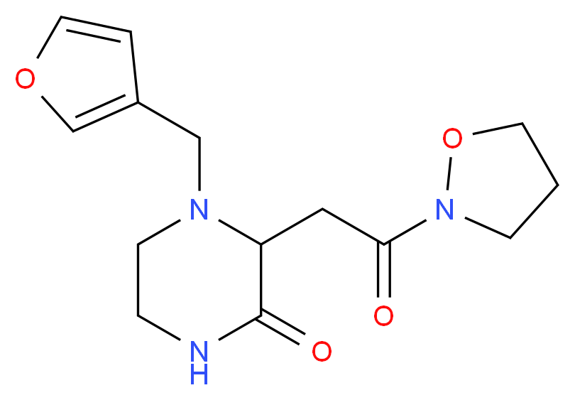 4-(3-furylmethyl)-3-[2-(2-isoxazolidinyl)-2-oxoethyl]-2-piperazinone_Molecular_structure_CAS_)