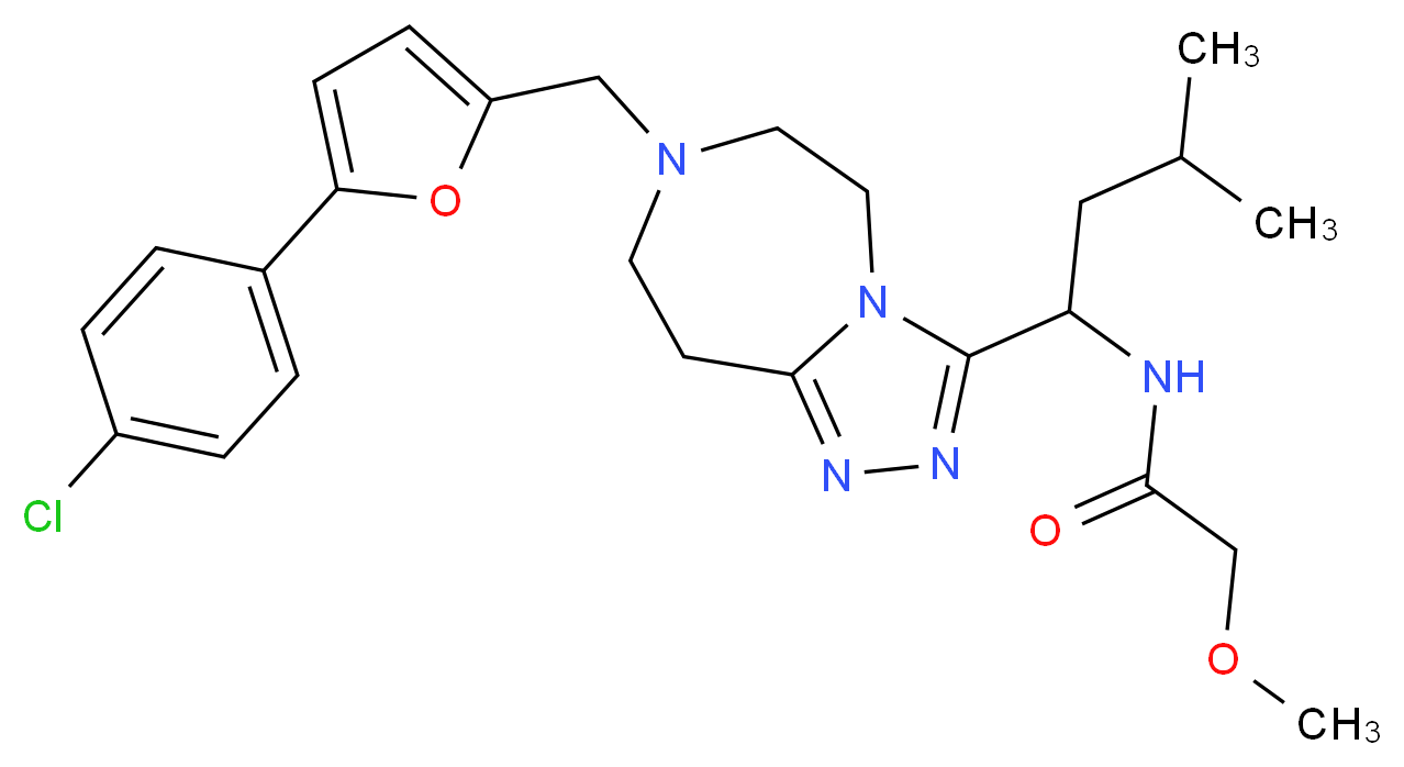 N-[1-(7-{[5-(4-chlorophenyl)-2-furyl]methyl}-6,7,8,9-tetrahydro-5H-[1,2,4]triazolo[4,3-d][1,4]diazepin-3-yl)-3-methylbutyl]-2-methoxyacetamide_Molecular_structure_CAS_)