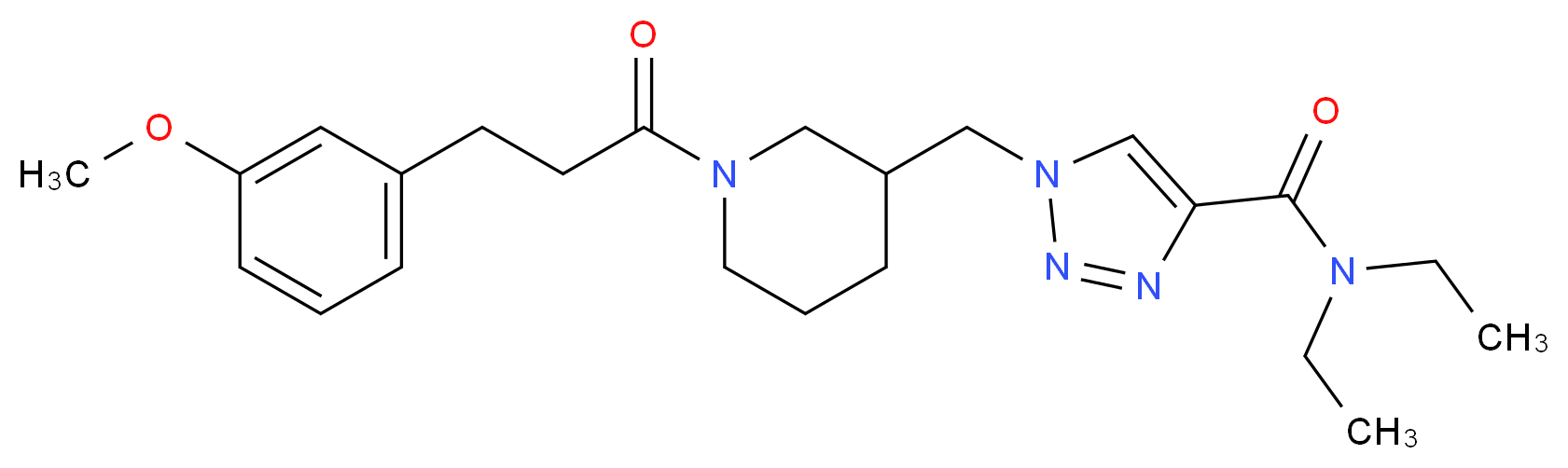 N,N-diethyl-1-({1-[3-(3-methoxyphenyl)propanoyl]-3-piperidinyl}methyl)-1H-1,2,3-triazole-4-carboxamide_Molecular_structure_CAS_)