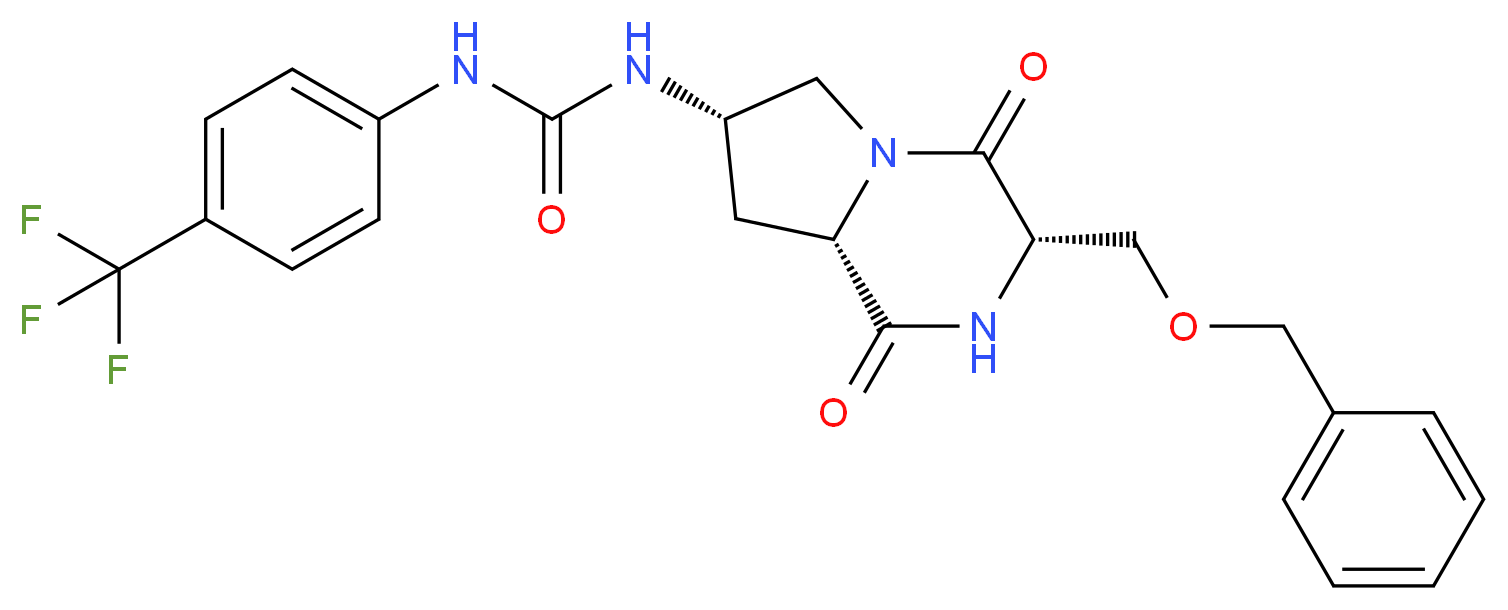 N-{(3S,7S,8aS)-3-[(benzyloxy)methyl]-1,4-dioxooctahydropyrrolo[1,2-a]pyrazin-7-yl}-N'-[4-(trifluoromethyl)phenyl]urea_Molecular_structure_CAS_)