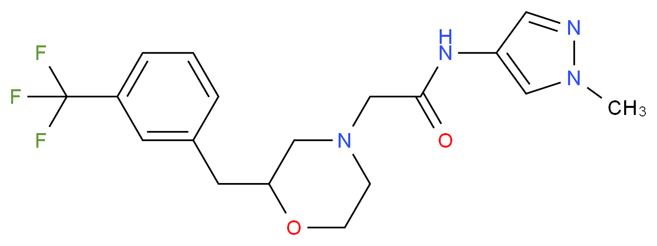 N-(1-methyl-1H-pyrazol-4-yl)-2-{2-[3-(trifluoromethyl)benzyl]-4-morpholinyl}acetamide_Molecular_structure_CAS_)