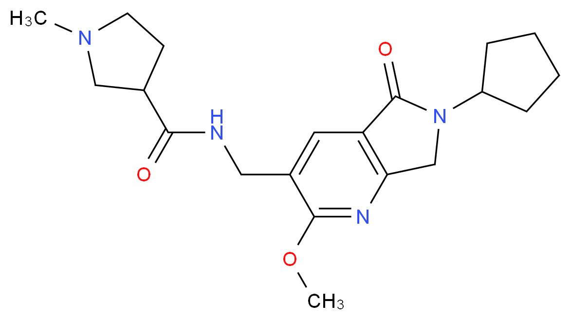 N-[(6-cyclopentyl-2-methoxy-5-oxo-6,7-dihydro-5H-pyrrolo[3,4-b]pyridin-3-yl)methyl]-1-methylpyrrolidine-3-carboxamide_Molecular_structure_CAS_)