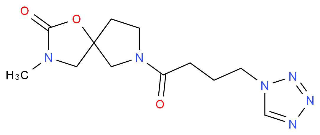 3-methyl-7-[4-(1H-tetrazol-1-yl)butanoyl]-1-oxa-3,7-diazaspiro[4.4]nonan-2-one_Molecular_structure_CAS_)