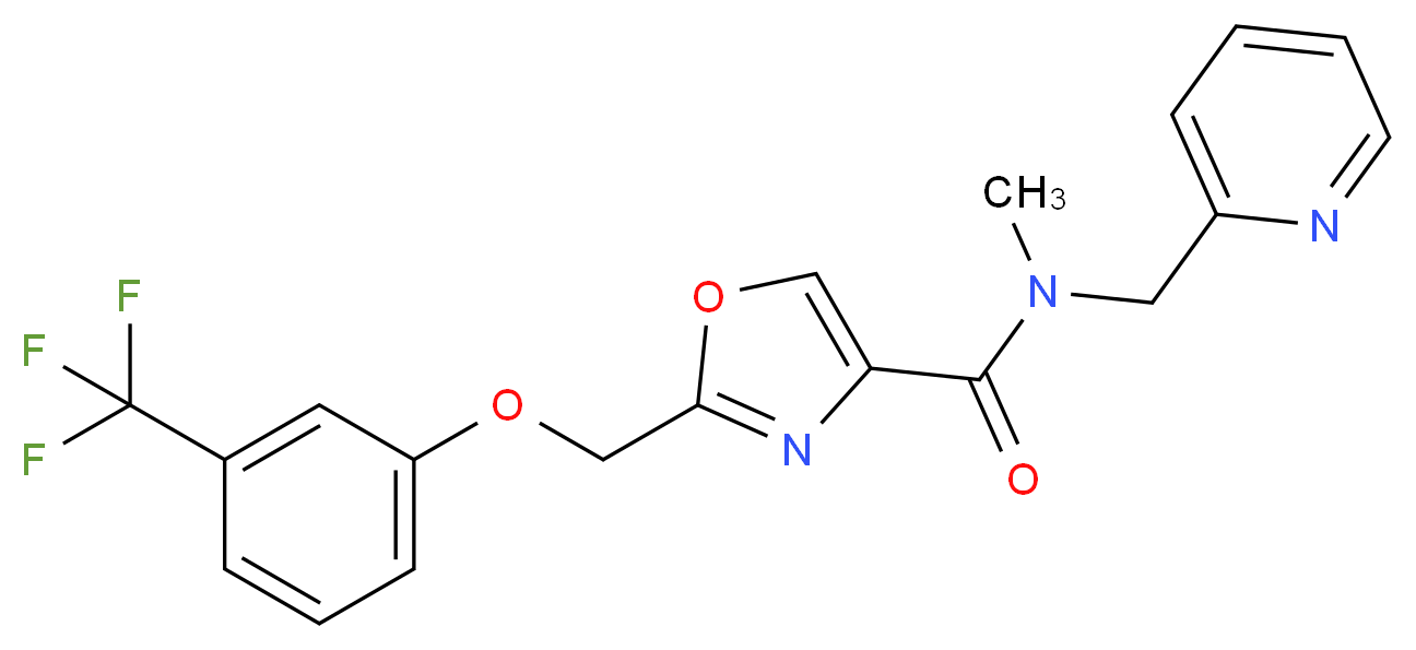 N-methyl-N-(2-pyridinylmethyl)-2-{[3-(trifluoromethyl)phenoxy]methyl}-1,3-oxazole-4-carboxamide_Molecular_structure_CAS_)