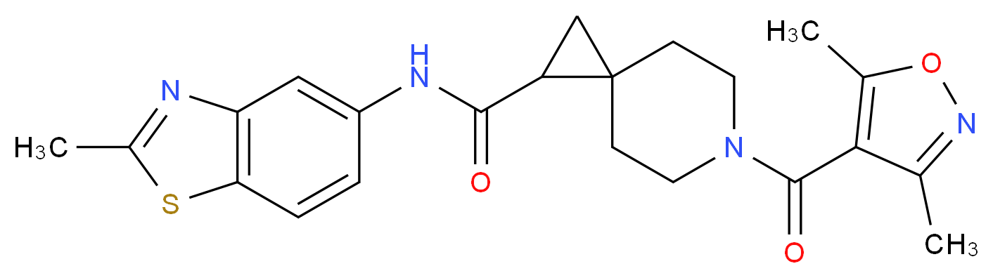 6-[(3,5-dimethyl-4-isoxazolyl)carbonyl]-N-(2-methyl-1,3-benzothiazol-5-yl)-6-azaspiro[2.5]octane-1-carboxamide_Molecular_structure_CAS_)