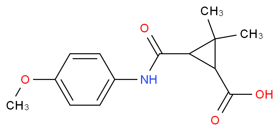 3-{[(4-Methoxyphenyl)amino]carbonyl}-2,2-dimethylcyclopropanecarboxylic acid_Molecular_structure_CAS_)