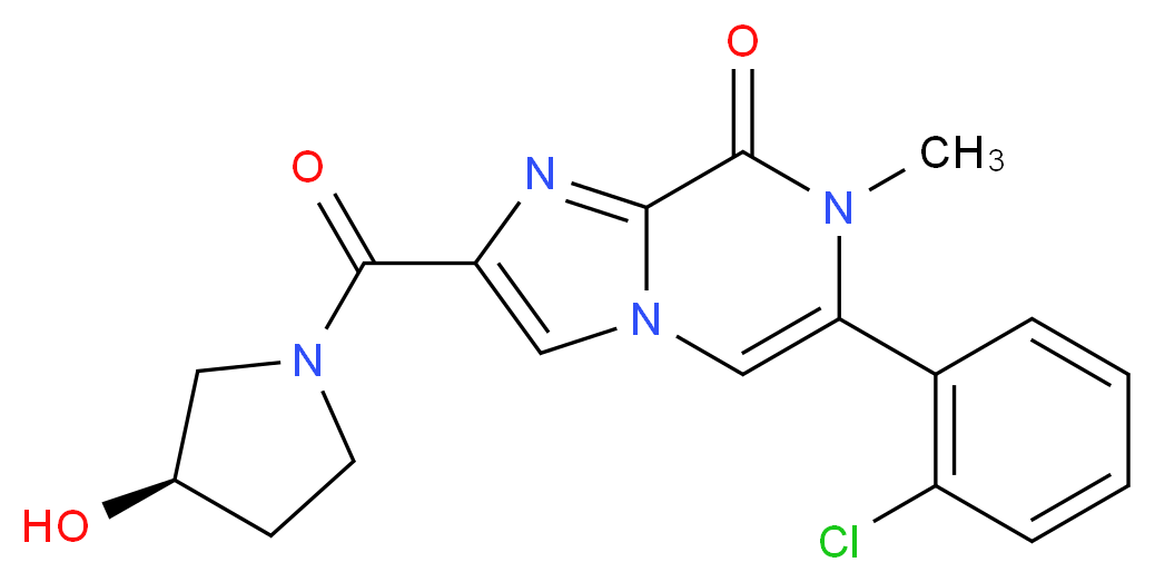6-(2-chlorophenyl)-2-{[(3R)-3-hydroxypyrrolidin-1-yl]carbonyl}-7-methylimidazo[1,2-a]pyrazin-8(7H)-one_Molecular_structure_CAS_)