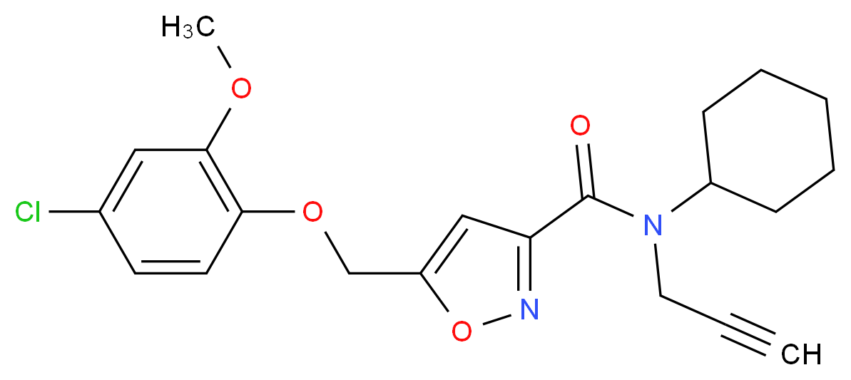 5-[(4-chloro-2-methoxyphenoxy)methyl]-N-cyclohexyl-N-2-propyn-1-yl-3-isoxazolecarboxamide_Molecular_structure_CAS_)