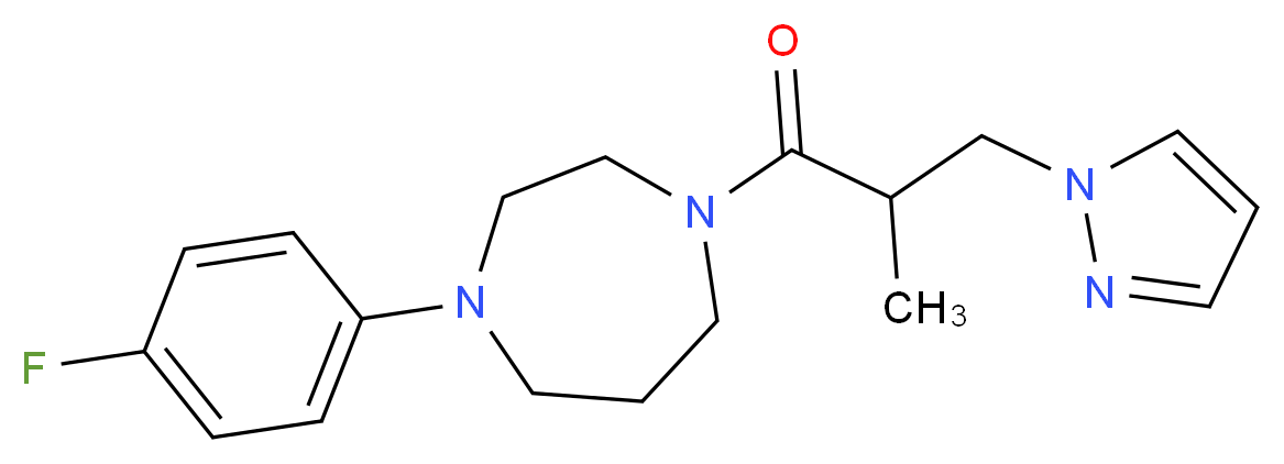 1-(4-fluorophenyl)-4-[2-methyl-3-(1H-pyrazol-1-yl)propanoyl]-1,4-diazepane_Molecular_structure_CAS_)