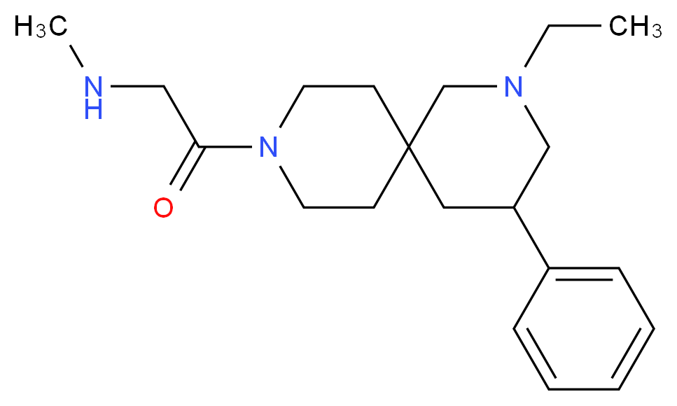 2-(2-ethyl-4-phenyl-2,9-diazaspiro[5.5]undec-9-yl)-N-methyl-2-oxoethanamine_Molecular_structure_CAS_)