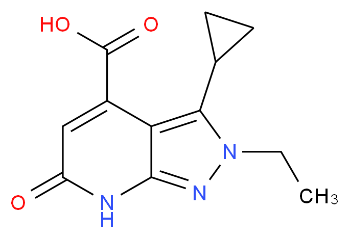 3-cyclopropyl-2-ethyl-6-oxo-2H,6H,7H-pyrazolo[3,4-b]pyridine-4-carboxylic acid_Molecular_structure_CAS_)