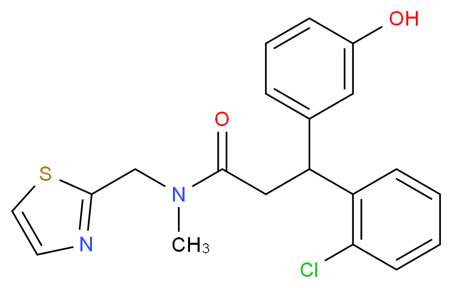 3-(2-chlorophenyl)-3-(3-hydroxyphenyl)-N-methyl-N-(1,3-thiazol-2-ylmethyl)propanamide_Molecular_structure_CAS_)