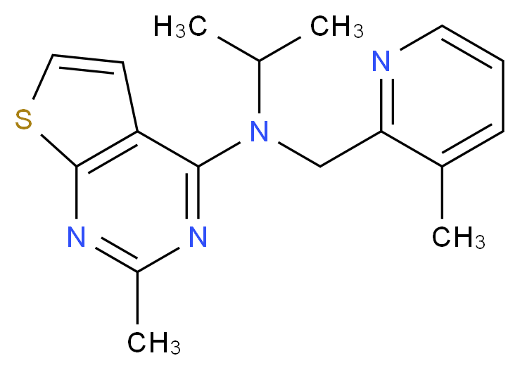 N-isopropyl-2-methyl-N-[(3-methylpyridin-2-yl)methyl]thieno[2,3-d]pyrimidin-4-amine_Molecular_structure_CAS_)