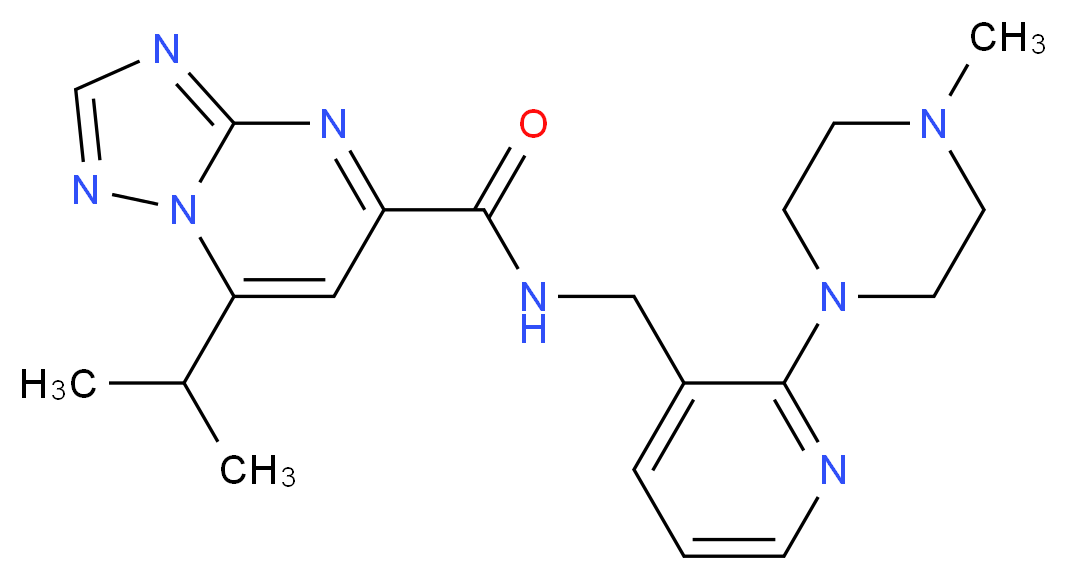 7-isopropyl-N-{[2-(4-methylpiperazin-1-yl)pyridin-3-yl]methyl}[1,2,4]triazolo[1,5-a]pyrimidine-5-carboxamide_Molecular_structure_CAS_)