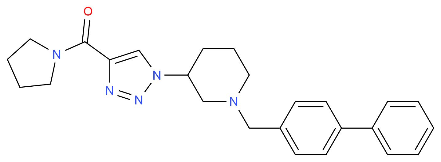 1-(4-biphenylylmethyl)-3-[4-(1-pyrrolidinylcarbonyl)-1H-1,2,3-triazol-1-yl]piperidine_Molecular_structure_CAS_)