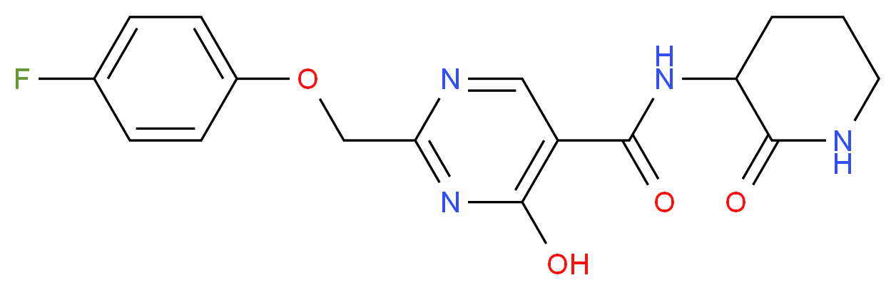 2-[(4-fluorophenoxy)methyl]-4-hydroxy-N-(2-oxopiperidin-3-yl)pyrimidine-5-carboxamide_Molecular_structure_CAS_)