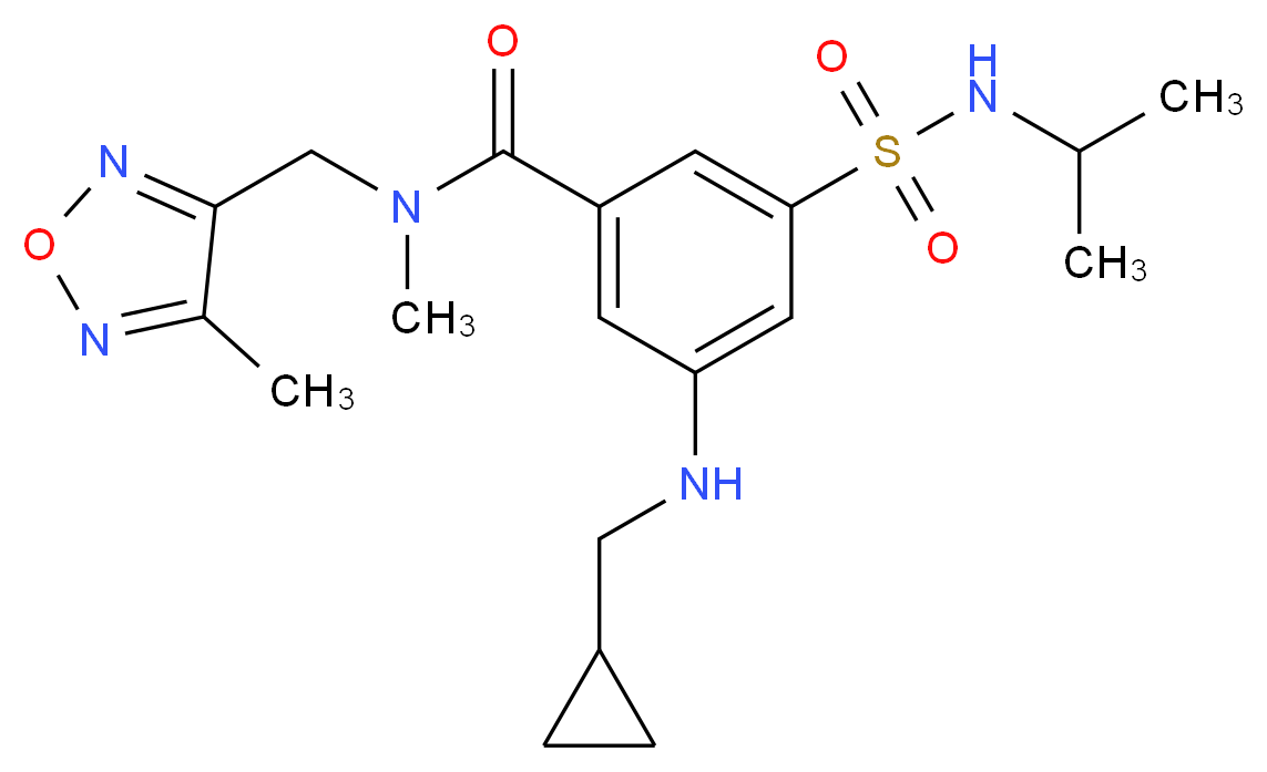 3-[(cyclopropylmethyl)amino]-5-[(isopropylamino)sulfonyl]-N-methyl-N-[(4-methyl-1,2,5-oxadiazol-3-yl)methyl]benzamide_Molecular_structure_CAS_)