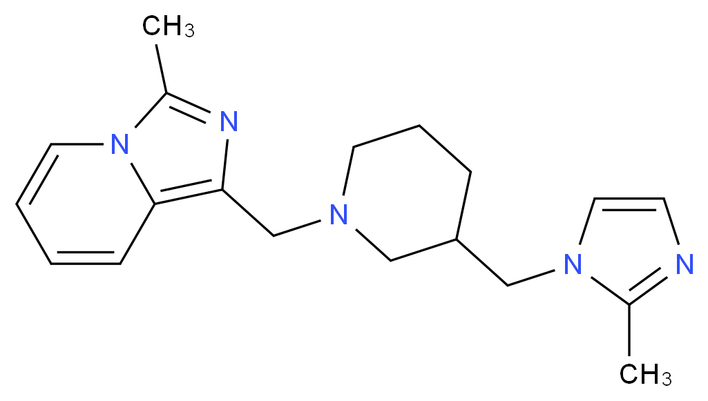 3-methyl-1-({3-[(2-methyl-1H-imidazol-1-yl)methyl]-1-piperidinyl}methyl)imidazo[1,5-a]pyridine_Molecular_structure_CAS_)